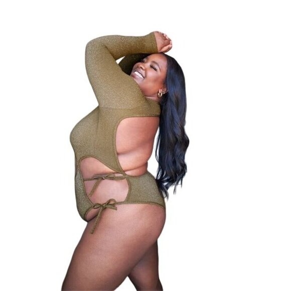 Savage X Fenty Bodysuit S Military Olive Green Sleep & Shine Teddy Size 2X - Picture 2 of 11